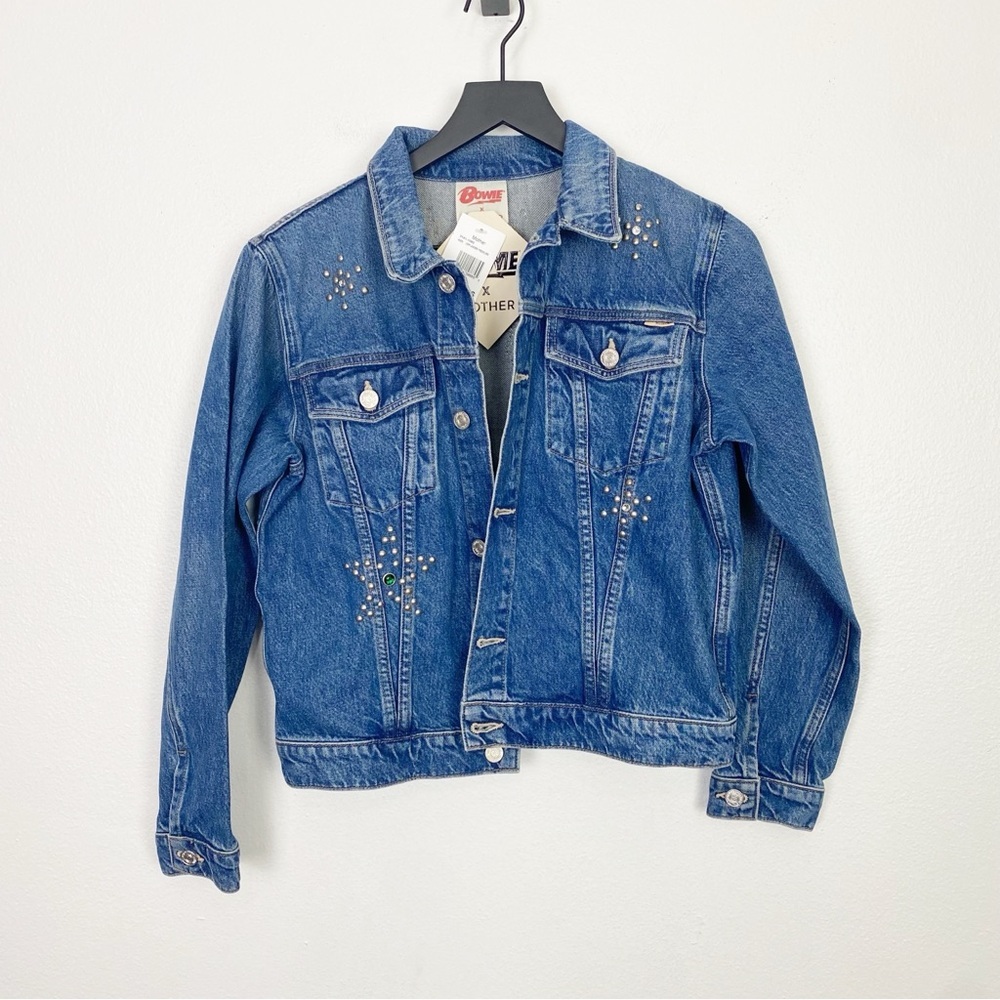 Mother x Bowie Denim The Bruiser Jean Jacket Under Pressure Beaded - Picture 2 of 5